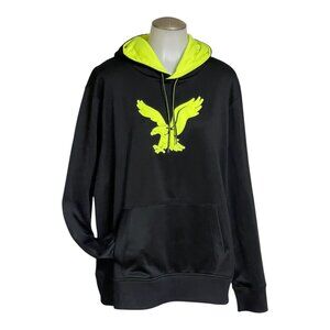 American Eagle Black Sweatshirt with 3D‎ Neon Logo - Sporty Style - Size xl